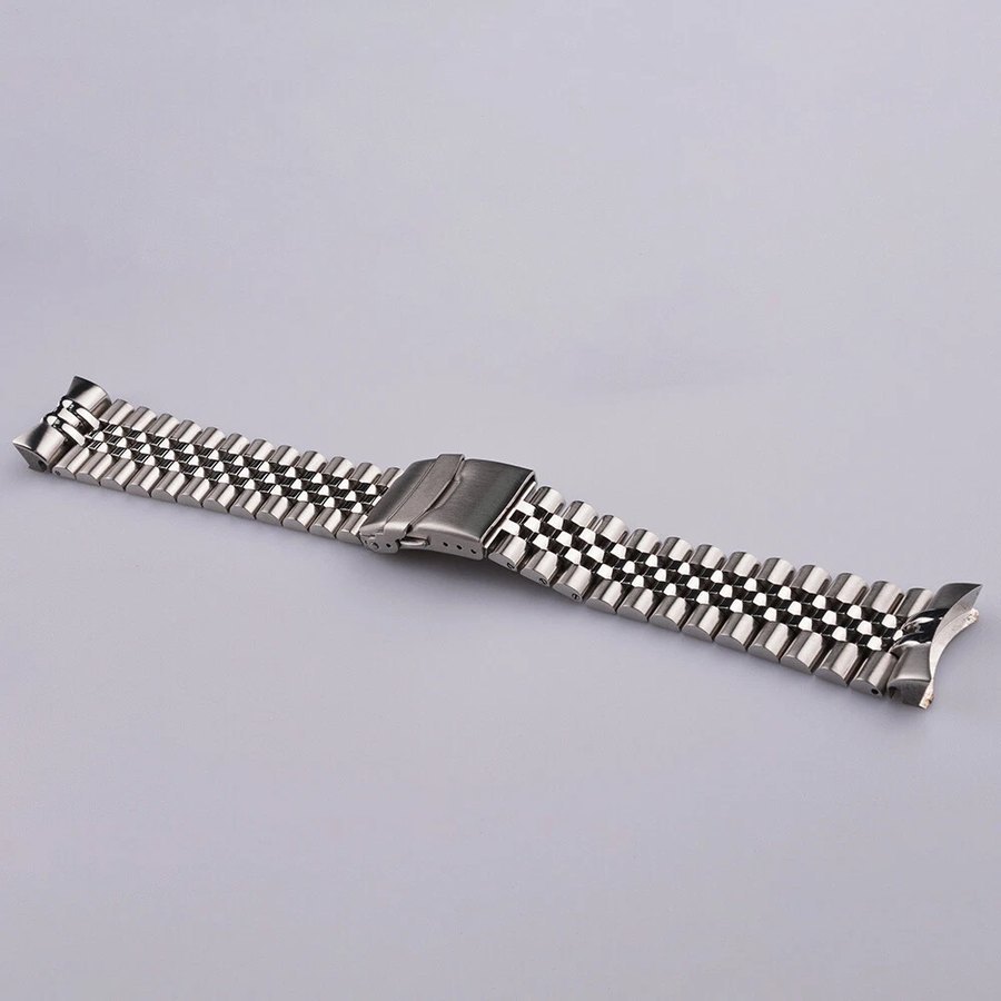 弧形末端钢表带 22mm 精工5通用 银色